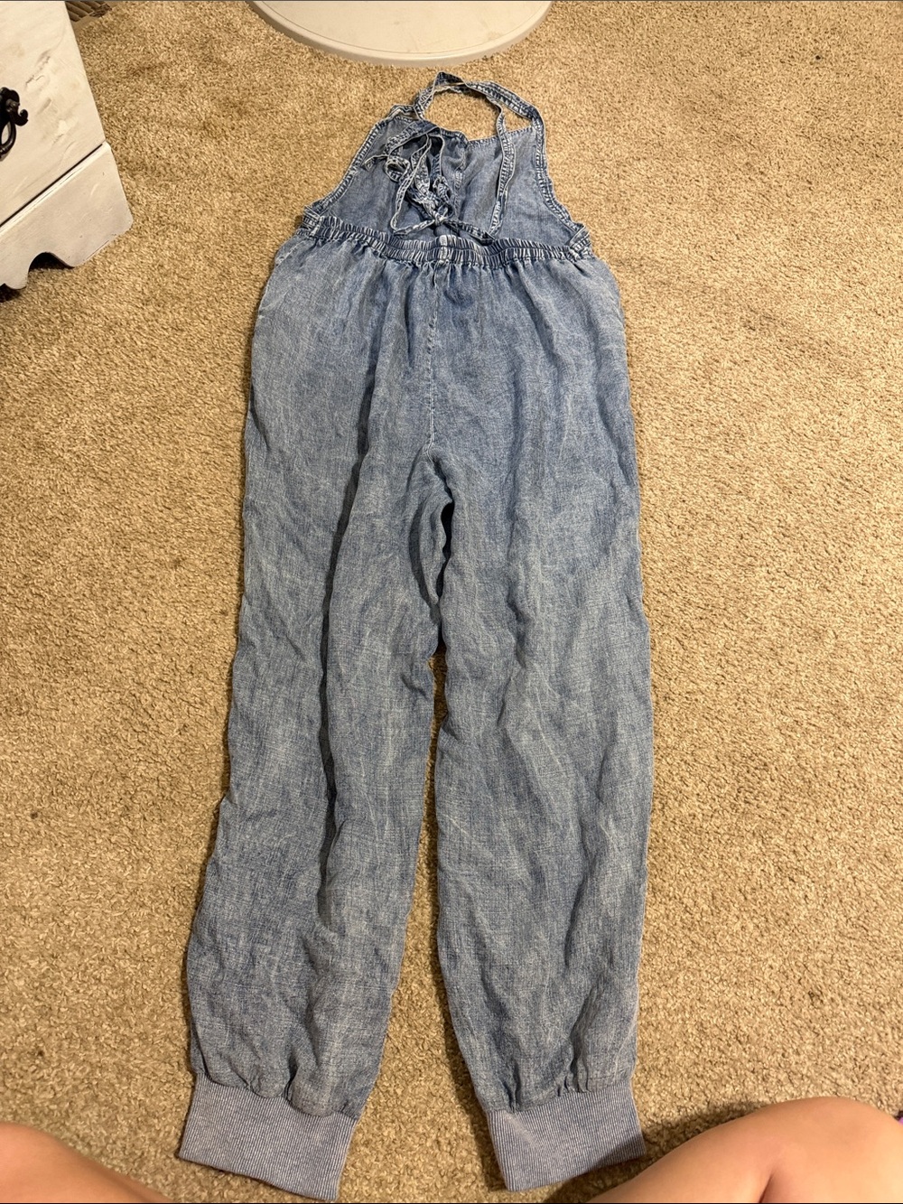 eesome Light Blue Denim Jumpsuit Romper - Picture 2 of 3
